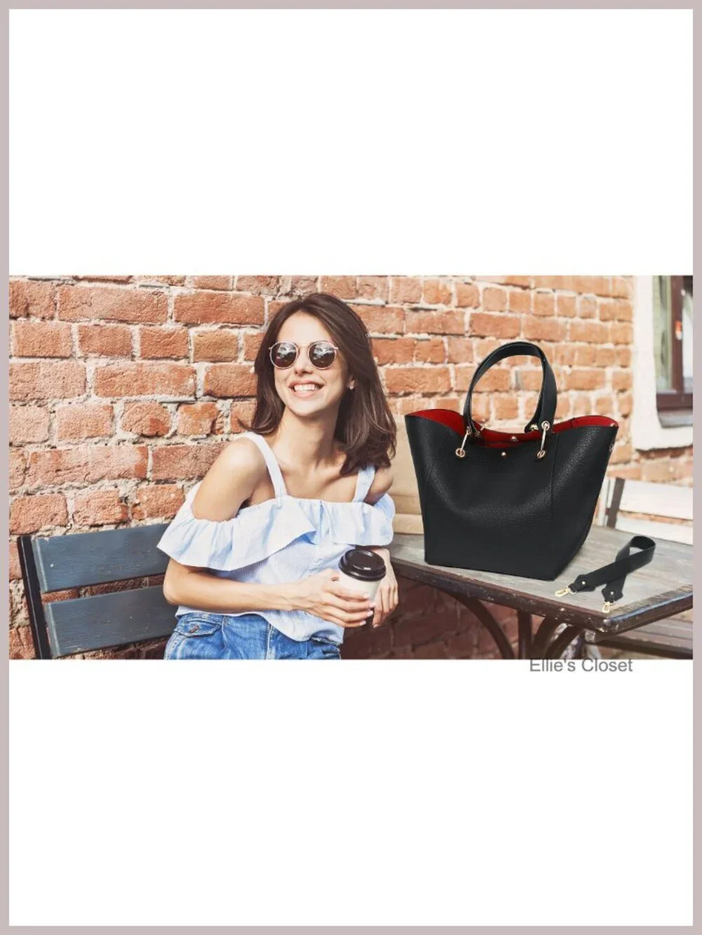 Large Work Tote Bag - Faux Leather Waterproof - Big Bucket Purse with Crossbody
